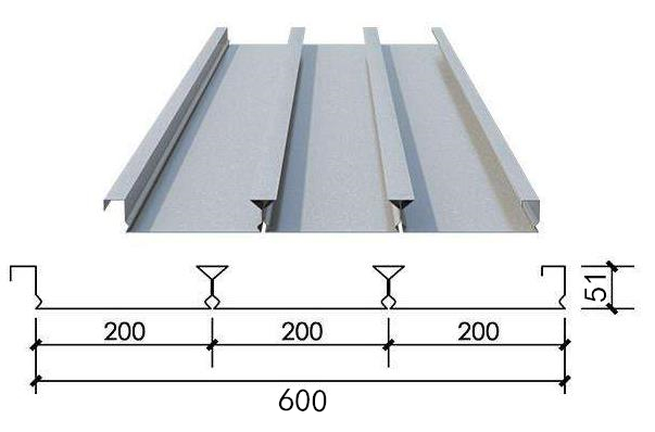 YXB51-200-600(B)-1.0厚压型钢板