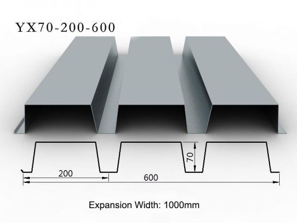 YX70-200-600-1.0厚压型钢板