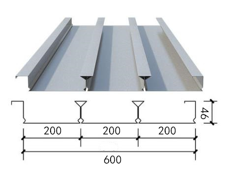 YXB46-200-600(B)-1.0厚压型钢板